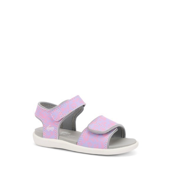See Kai Run Logan Pink & Purple‎ Cheetah Toddler Girl Sandals - Picture 1 of 8